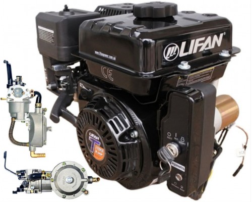 Lifan LF170FD-T-3А двигатель газ/бензиновый (7.8 л.с., шпонка, вал 20 мм, эл.стартер)